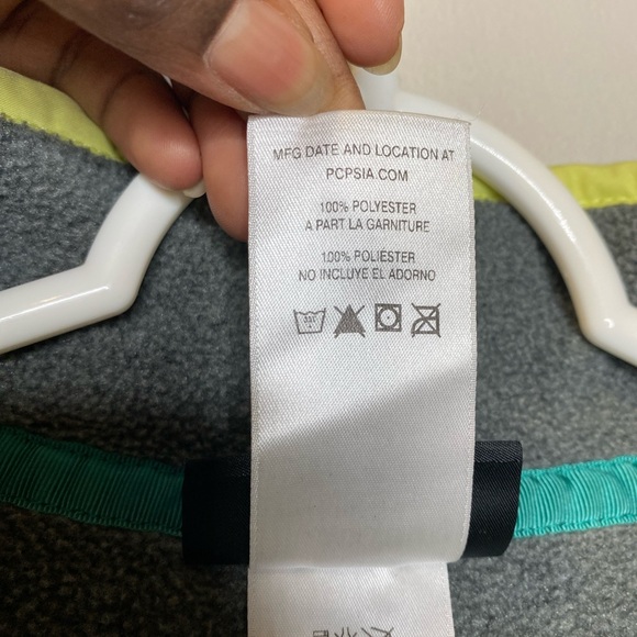 Patagonia women’s lightweight synchilla snap pullover gray yellow fleece size L - Picture 7 of 7